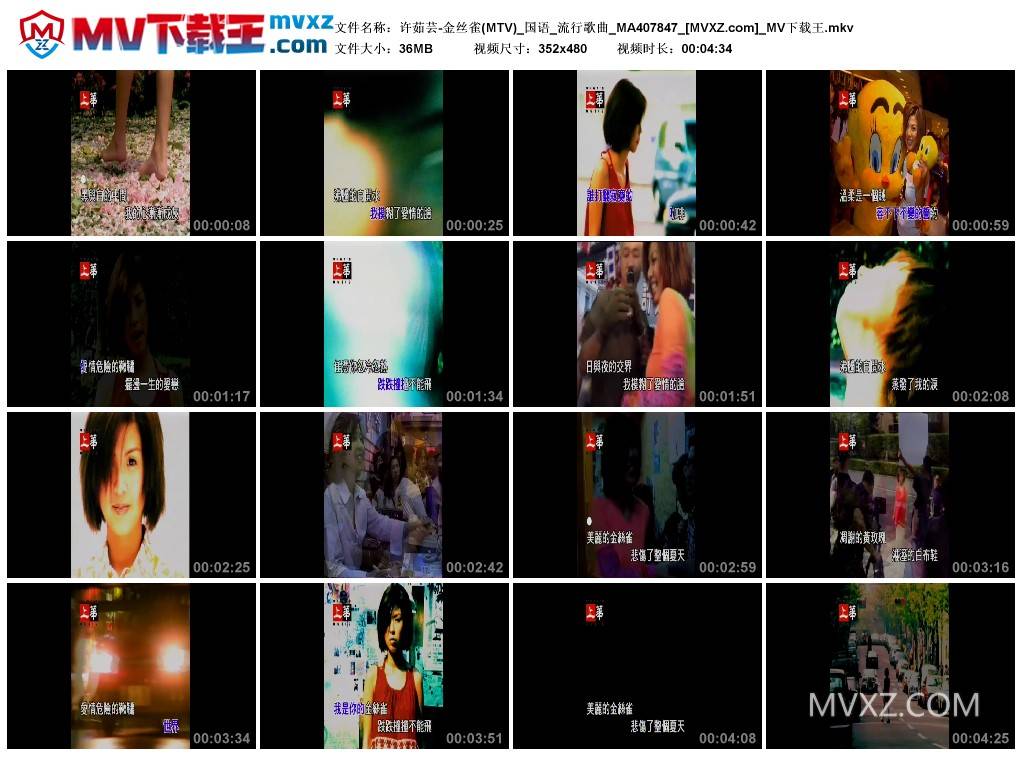 许茹芸-金丝雀(MTV)_国语_流行歌曲_MA407847